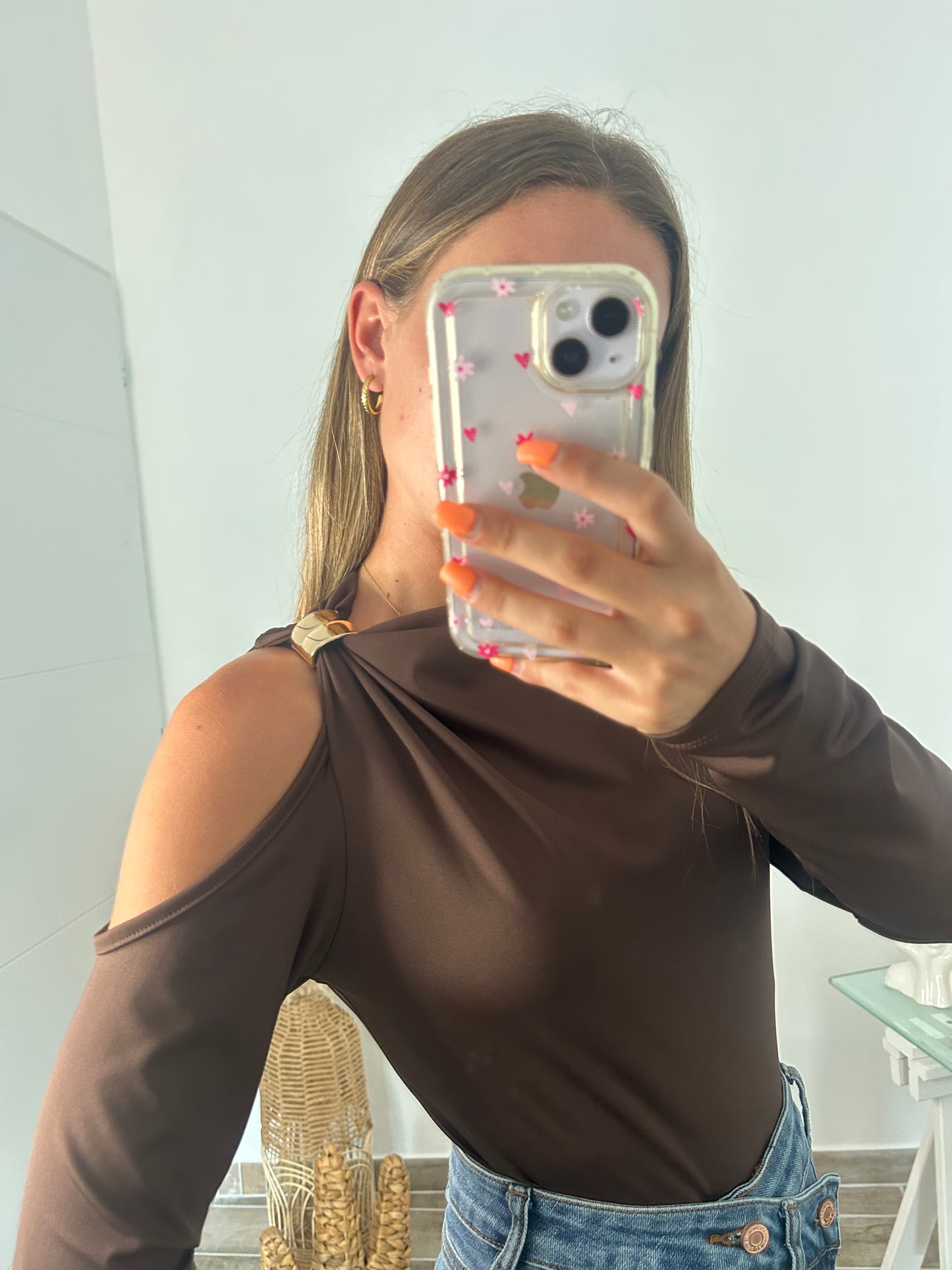 Top ÉLÉGANCE brun foncé
