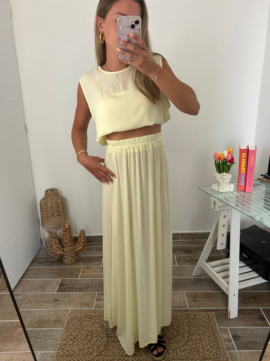 Ensemble blouse et jupe MARIA jaune