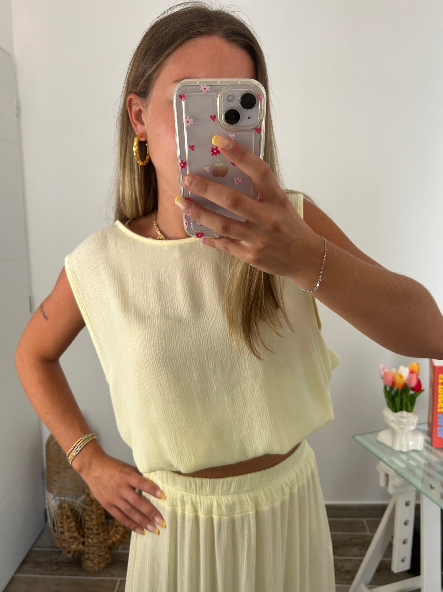 Ensemble blouse et jupe MARIA jaune