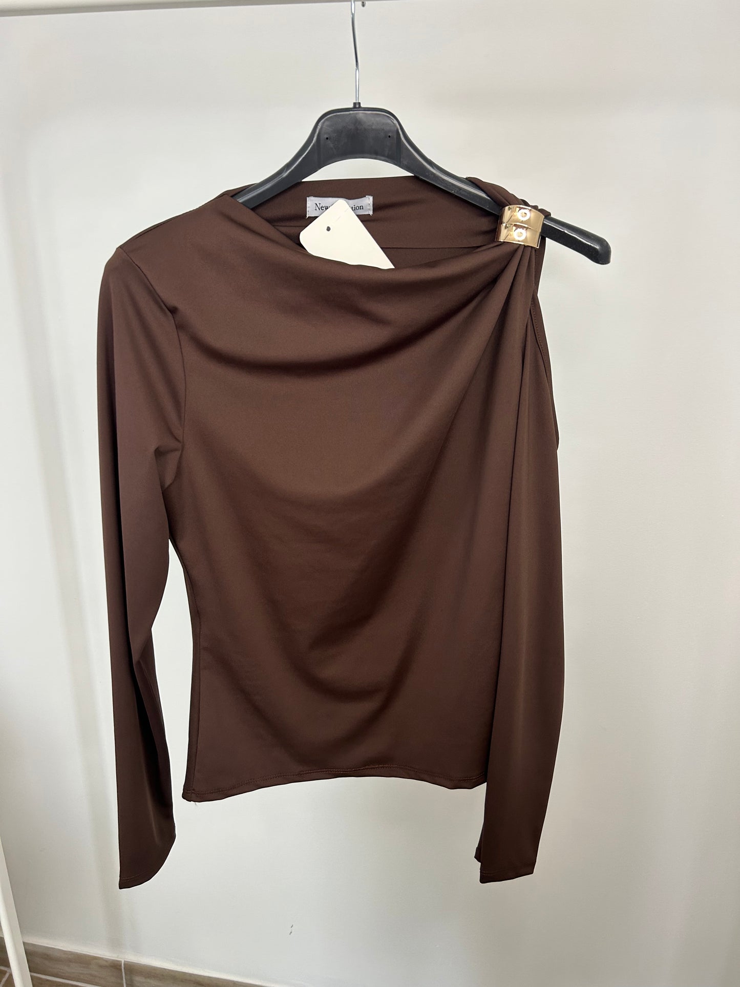Top ÉLÉGANCE brun foncé
